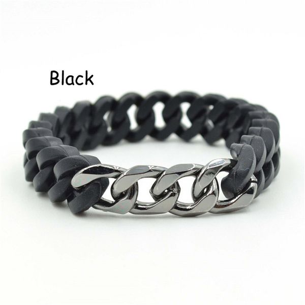 

black white wristband rubber silicon men's women's bracelet for man gay lesbian pride merchandise gift jewelry, Golden;silver