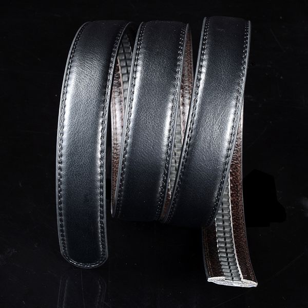 

origin men's headless strip 3.2cm full teeth pu belt strip 1.3 m lengthened belt body, Black;brown