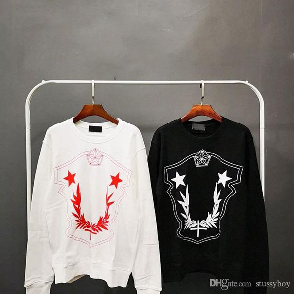 

famous brand mens designer hoodie jacket hip hop mens designer star print sweashirt men women pullover long sleeve 2 colors, Black