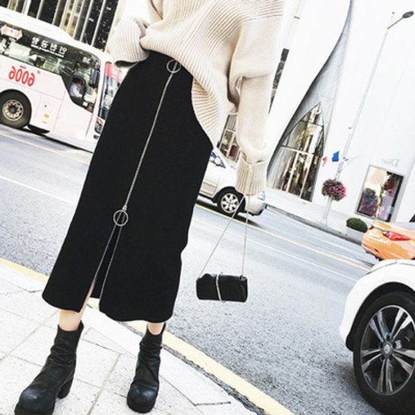 

womens dress 2019 new womens skirt women fashion lady skirts high-waisted casual a-line skirt cotton long wrap butt skirt, Black