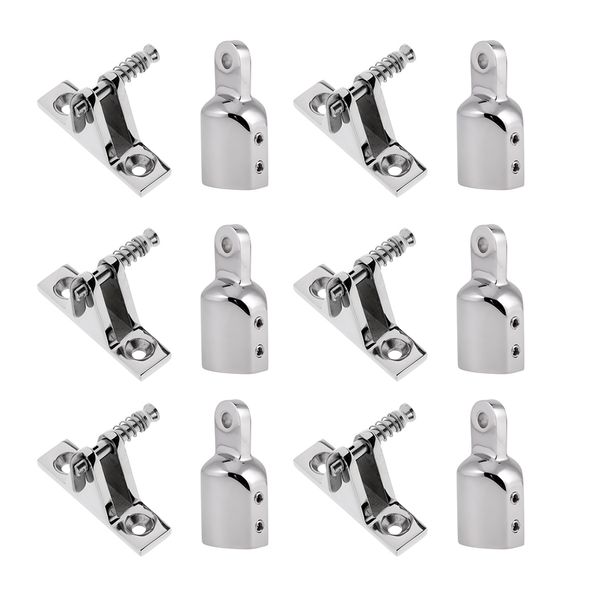 

12pcs marine boat deck hinge with eye end cap stainless bimini fittings