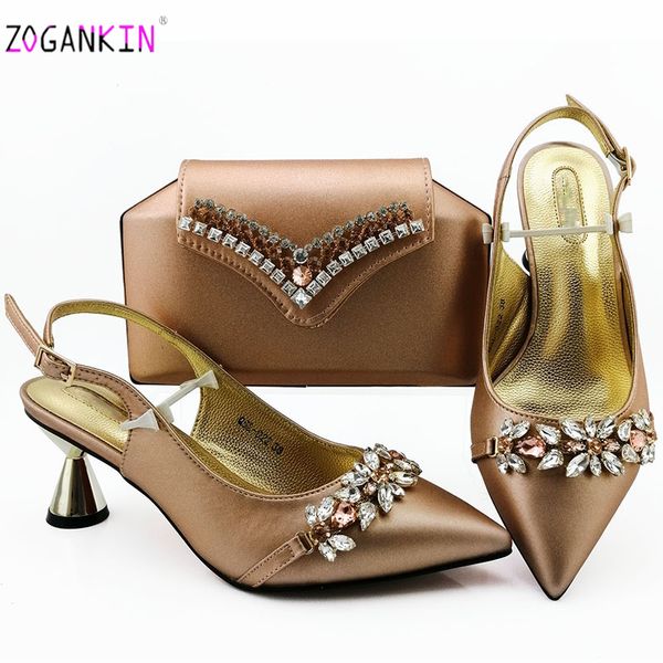 

2020 peach classics style nigerian women shoes and bag to match set african high heels party shoes and bag set for wedding dress, Black
