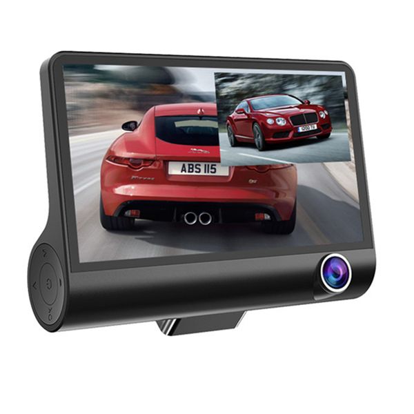 

4 inches car dvr camera driving video recorder 3ch dash cam front 170Â° rear 140Â° interior 120Â° fhd 1080p g-sensor night vision
