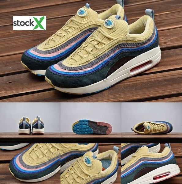 

sw 97 sean wotherspoon designer shoes 97s vivid sulfur multi yellow blue hybrid running shoes 2020 new mens womens boots size 5.5-11