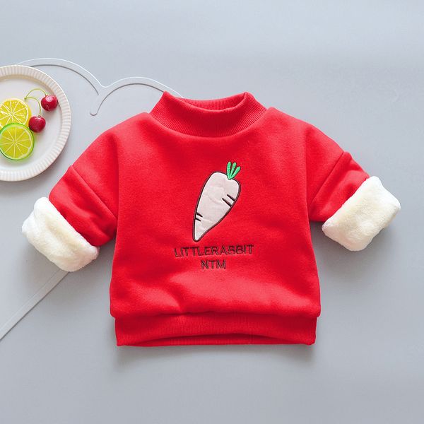 

bibicola winter girls hoodies fashion kids sport clothes cotton plus velvet sweatshirts for girl warm children t-shirts jackets, Black