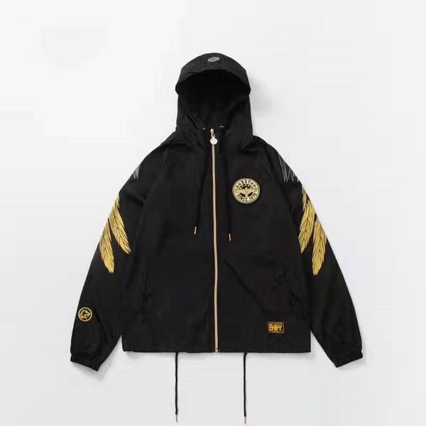 

wholesale mens zipper jacket hooded styles fashion joggers jacket casual coat for women sport windbreaker print 5 colors s-2xl, Black;brown