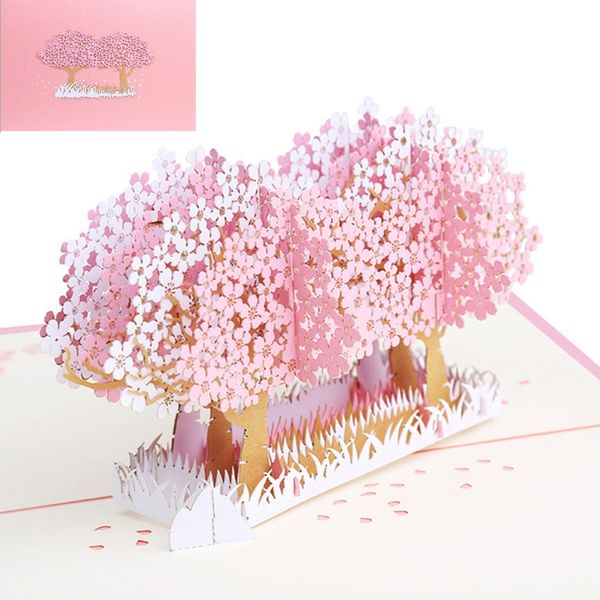 

3d up flowers greeting card christmas birthday new year invitation