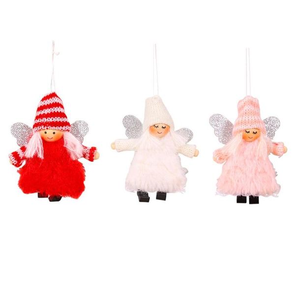 

cute plush santa angel doll xmas tree toy pendant ornament party home decor built-in cloth bar hook christmas pendant