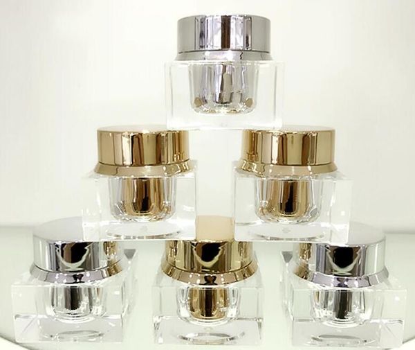 

5g square cream jars cosmetic packaging empty sample cosmetics packaging acrylic jar fast shipping