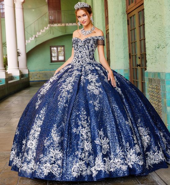 

2020 luxury quinceanera dresses appliques sequins off the shoulder princess ball gown sweet 16 tulle lace up back prom dress party gowns, Blue;red