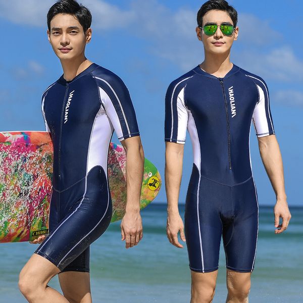 

мужской цельный купальник с короткими рукавами пятиточечные плавки спортивная одежда для серфинга солнцезащитный крем для взрослых профессио