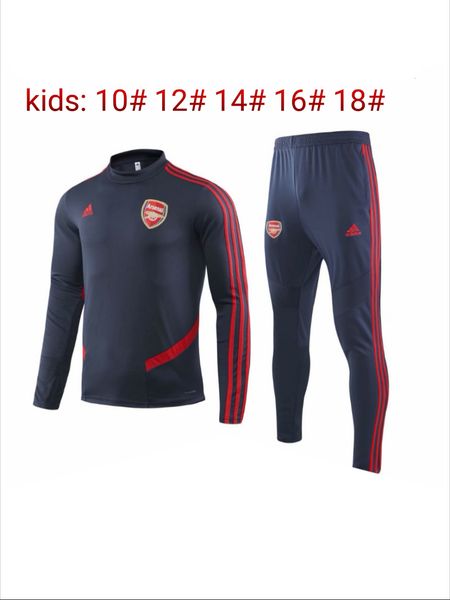 

18 19 20kids paris real madrid ronaldo rome ajax marseille children's football training sportswear clothes jogging barcelona messi sao, Black