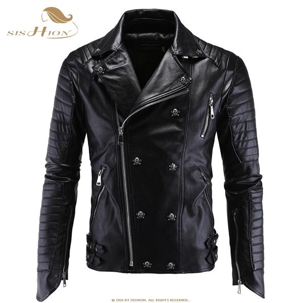 

sishion new jackets punk style motorcycle biker jackets leather men qy0334 fashion leather coats men slim 5xl, Black;brown