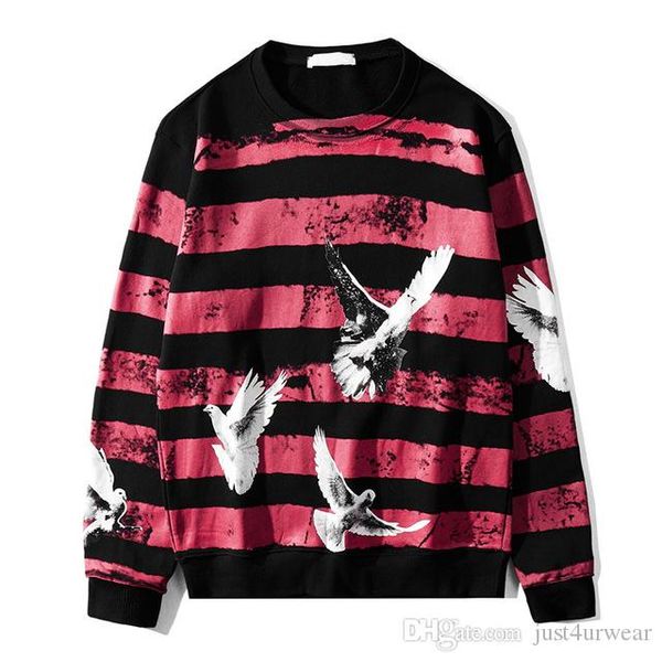 

mens fashion hoodies striped sweatshirts casual printing hooded women hip hop hoodies pullovers contrast color, Black
