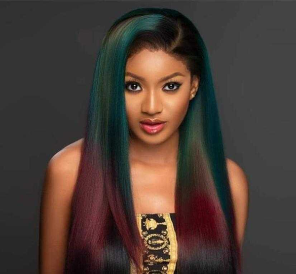 

new wig fashion gradient light pink long straight dyed wig, Black;gray