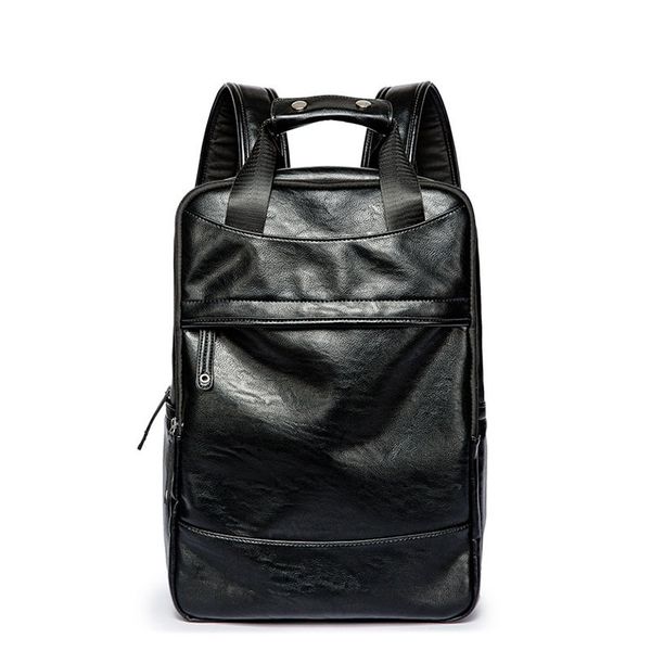

new men's casual fashion youth pu leather backpack travel bulk backpack