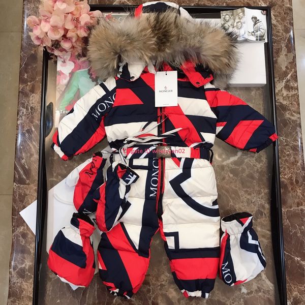 

Baby down jacket kid de igner clothing winter baby color matching jump uit down jacket hooded fur collar de ign jump uit cu tom