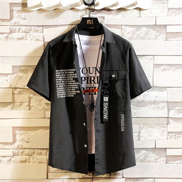 

brand summer sell men beach shirt fashion short sleeve floral loose casual shirts plus asian size -5xl 5xl, White;black