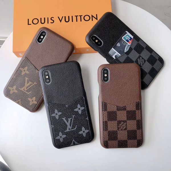 

official brand phone case for iphonex xs max xr 7 7plus 8 8plus 6s luxury pu leather smartphone cover shell with card slot