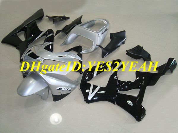 Kundenspezifisches Spritzguss-Verkleidungsset für Honda CBR900RR 929 00 01 CBR 900RR CBR900 2000 2001 ABS Silber Schwarz Verkleidungsset + Geschenke HZ24