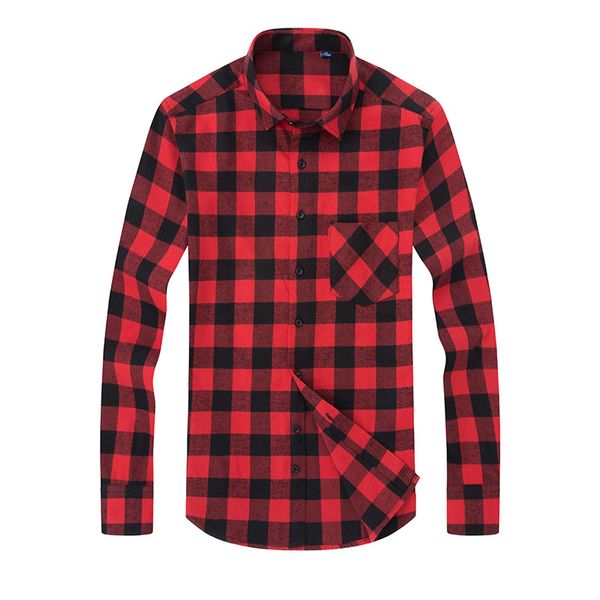 

Newest Plus Size 6xl Men 's Flannel Plaid Shirts Dress Male Casual Warm Soft Comfort Long Sleeve Shirt Clothes Camisa Masculina