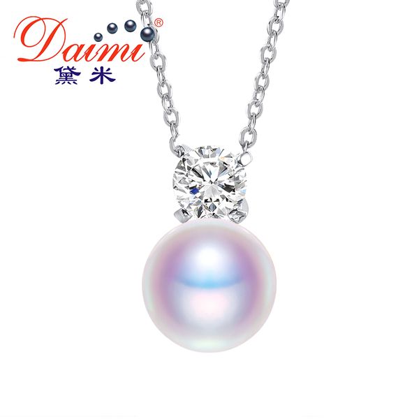 

dmpfp2400 pearl necklace 8-9mm natural pearl pendant necklace jewelry, Silver