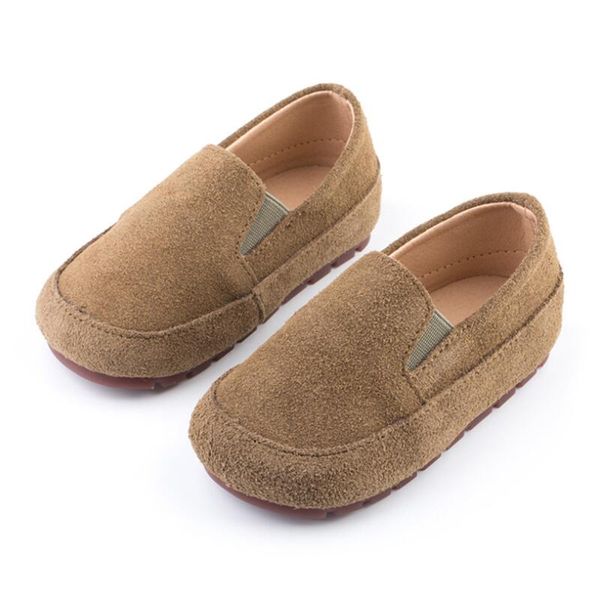 

casual boys leather shoes children' bean shoes 2020 new spring and autumn baby soft bottom non-slip girls leather, Black;grey
