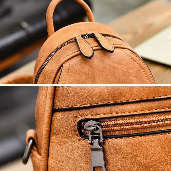 

2020 women's casmor new backpack korean solid shoulder bags casual mini women's backpack fashion small leather backpack
