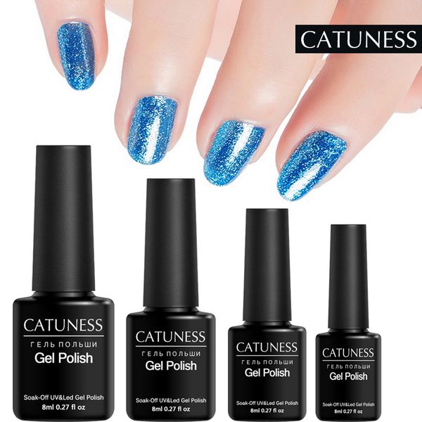 

catuness gel shiny painting nails art poly uv base primer for manicure glitter platinum gel nail polish hybrid varnishes, Red;pink