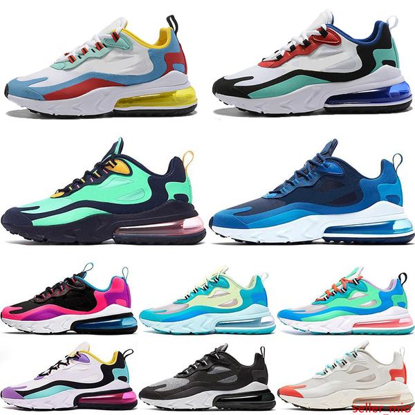 

2019 react men women running shoes bauhaus optical blue void deep blue designer mens trainers breathable sports sneaker socks