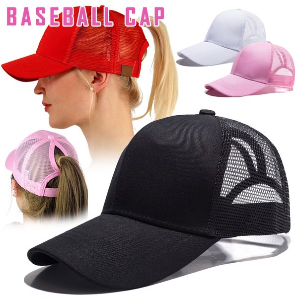 

women's baseball net cap breathable sun visor outdoor sports spring and summer h9, Blue;gray