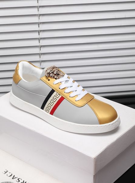 

premium luxury men's casual sneakers australian fashion design brand platform men's shoes vintage medusa size 38-44 hntf, Black