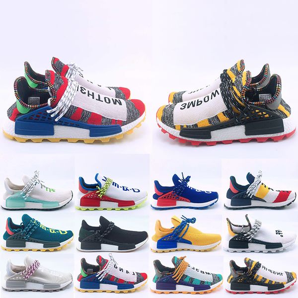

2019 new human race hu trail running shoes for men women pharrell williams yellow noble ink core black designer sports trainers sneakers