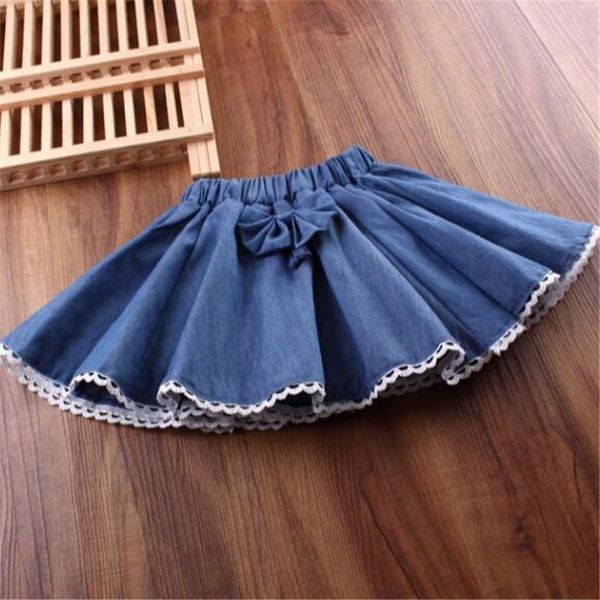 

spring autumn summer girl skirt girls skirts bow lace denim children for girls fantasia tutus baby saia cake tutu aa2362 y200704