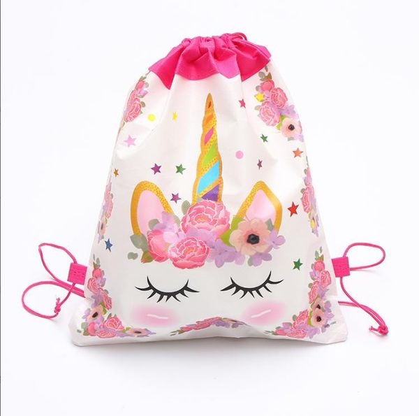 

unicorn drawstring bag for girls travel storage package cartoon school backpacks children birthday party favors 2019 sale