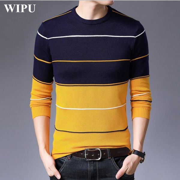 

2020 new fashion brand sweater mens pullover striped slim fit jumpers knitred woolen autumn korean style casual men clothes, White;black