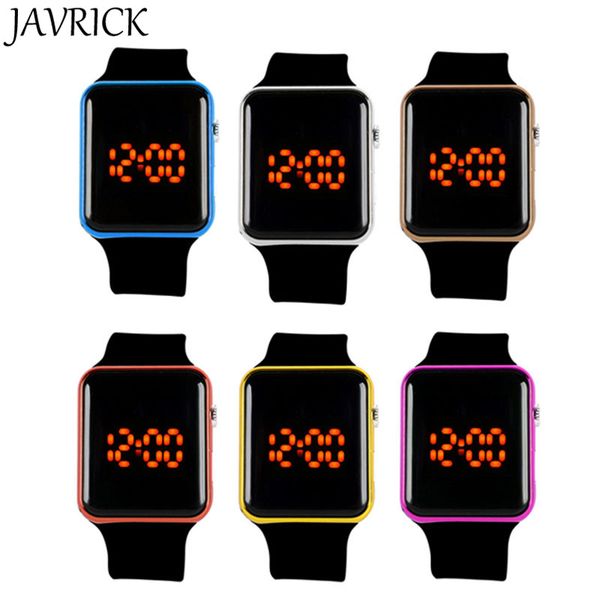 

javrick silicone led sport watch digital bracelet wrist watches black watch gift, Slivery;brown