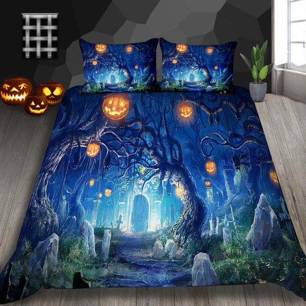 Hot Selling Bedding Set Halloween King Magic Forest Print Duvet
