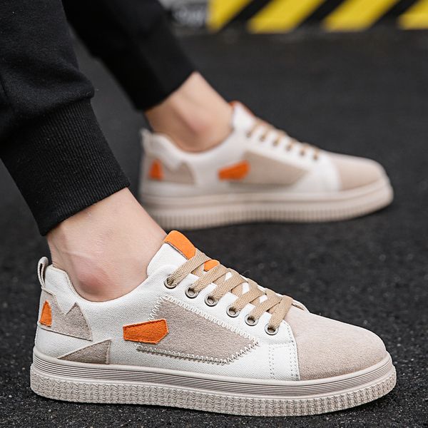 

nice spring and autumn new trend men vulcanized shoes men casual shoes breathable lacing, Black