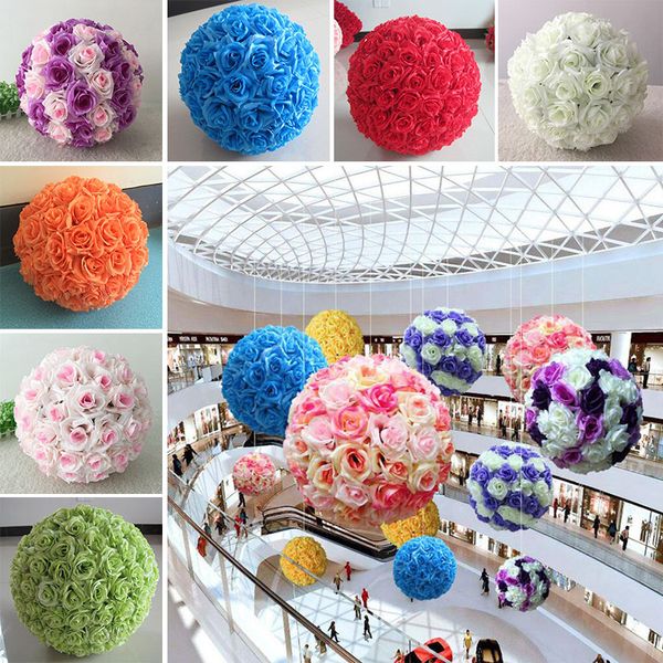 

2017 artificial flowers rose balls kissing ball decorate flower wedding party garden market party decoration christmas festive gift wx9-67