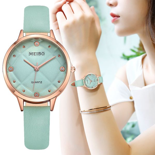 

fashion diamond pattern diamond quartz watch simple thin belt women's watch woman quartz wristwatches jewelry dropshipping, Slivery;brown