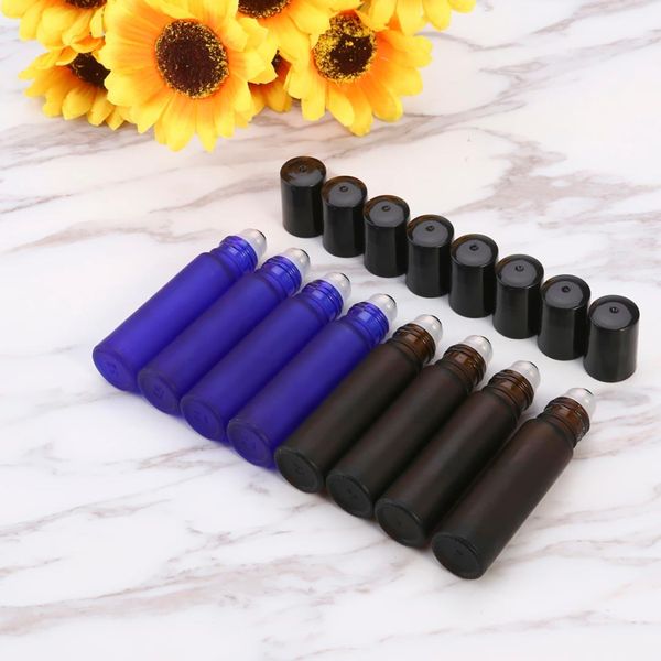 

8pcs 10ml colorful roller ball essential oils perfume bottle roll on thick glass bottle