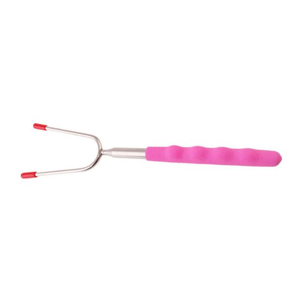 

5pcs/set bbq forks stainless steel retractable kid safe outdoor roasting sticks barbecue dog skewer bonfire cookware popular