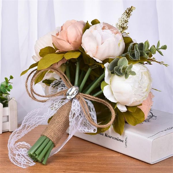 

wedding bouquet bouquet crystal rose pearl bridesmaid wedding bride artificial silk flower
