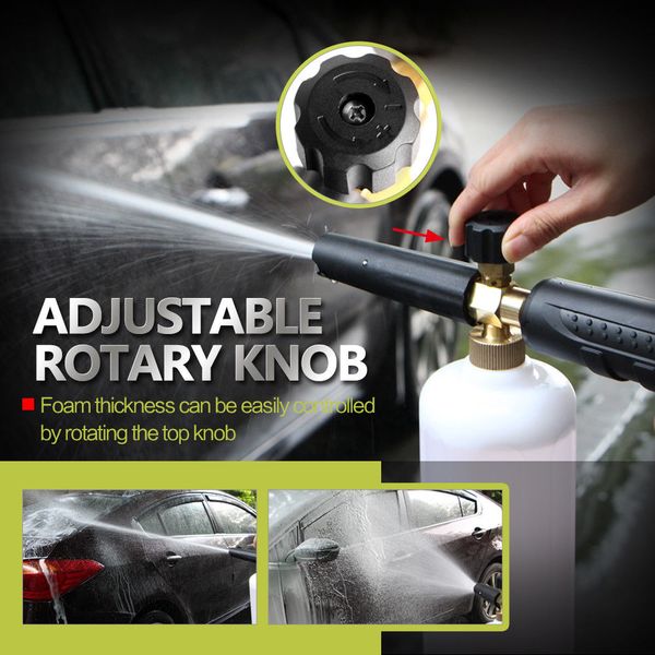 

all brass snow foam generator foam lance nozzle sprayer high pressure soap foamer with different connector for brand car washer
