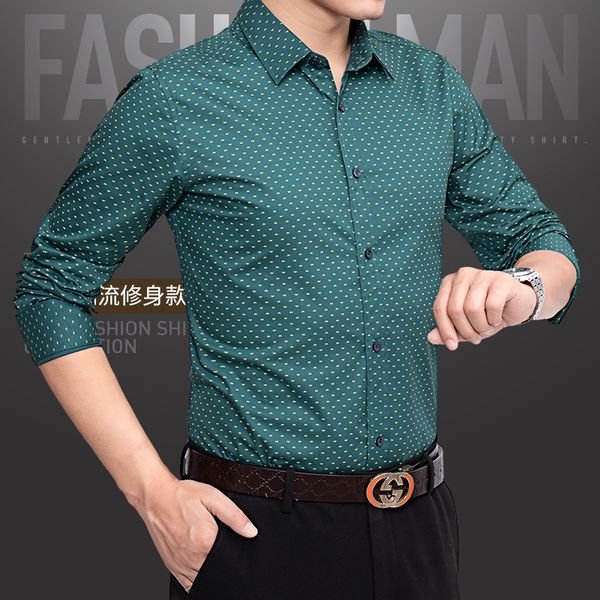 

2019new arrival fall shirts men printed all cotton korean style youth slim original custom shirt male casual long sleeve, White;black