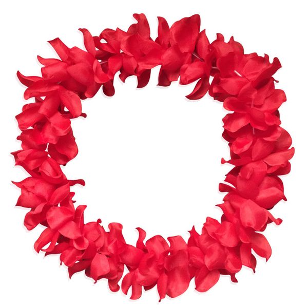 

pack of 5 lei flower garlands necklace hawaiian tropical beach party dress 100cm