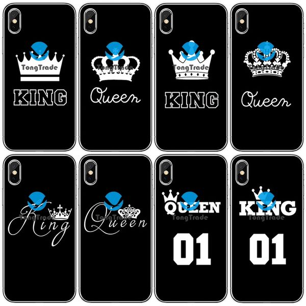 

[tongtrade] soft silicone tpu case for iphone 11 pro x xs max 8 7 6s 6p 5s 5p huawei p30 p20 king queen lovers sweetheart street crown case