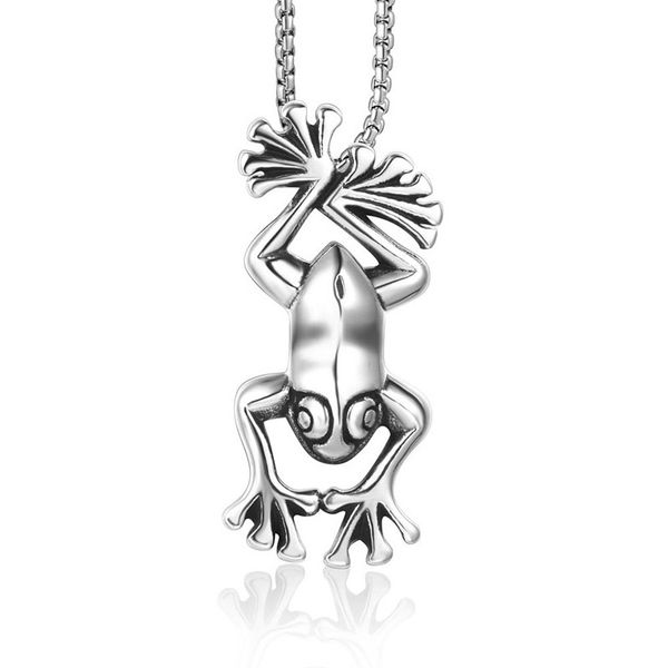

hemiston titanium steel accessories frog necklace accessories fashion prince change frog pendant jewelry necklace, Silver