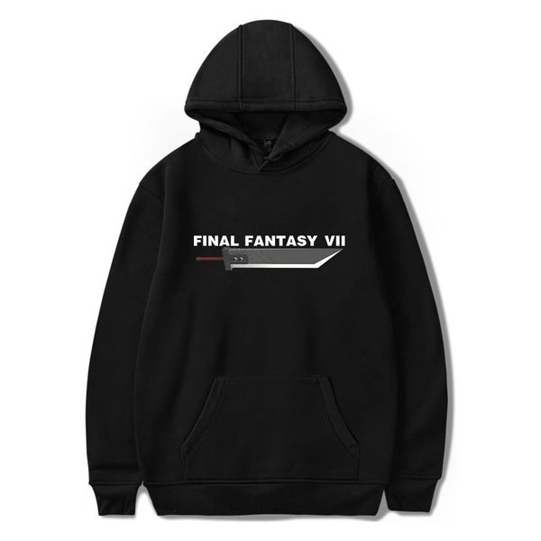 

fashion harajuku final fantasy vii hoodies men/women autumn keep warm cotton final fantasy vii men's hoodies and sweatshirt, Black